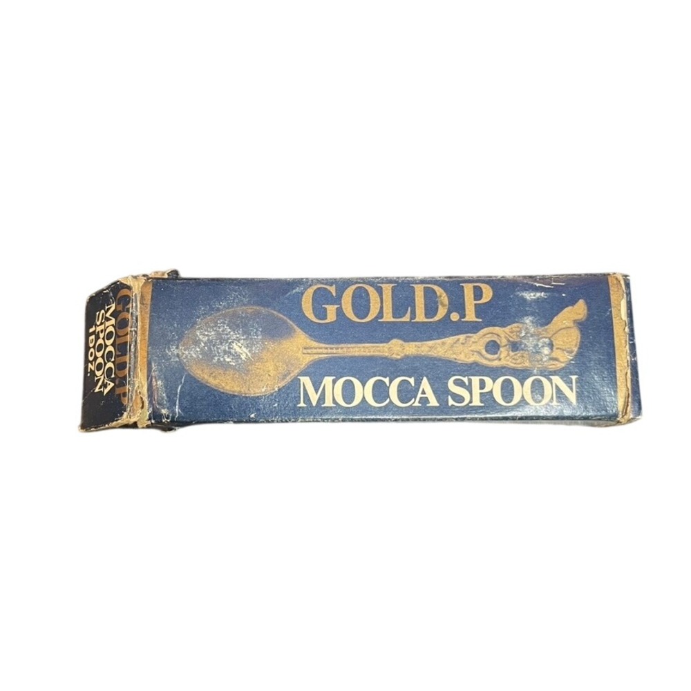 Vintage Gold.P Mocca Spoon Gold Plated Camel Handle Figural Spoon Set Boxed